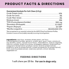 The Pets Table Bouchees Canard – saveur appréciée et soutien digestif potentiel.