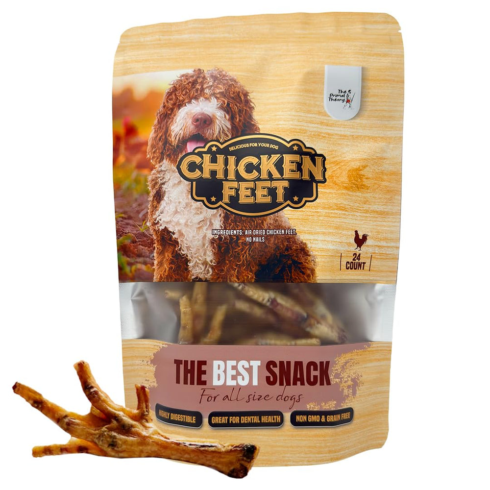 The Primal Theory pattes-de-poulet-seches-chiens : friandise pure et croustillante pour chien.