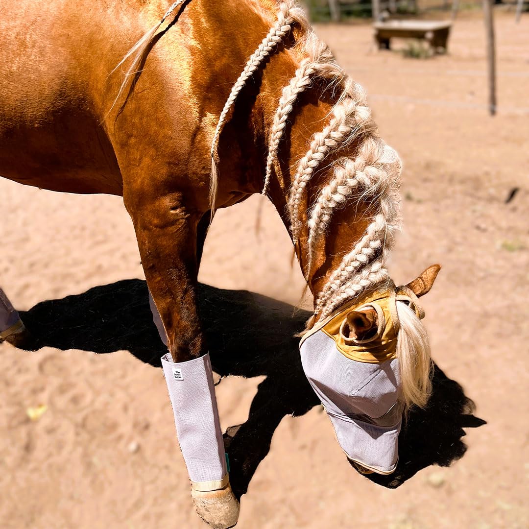 The Sunny Zebra masque cheval nylon micro-mesh offre légèreté et douceur.