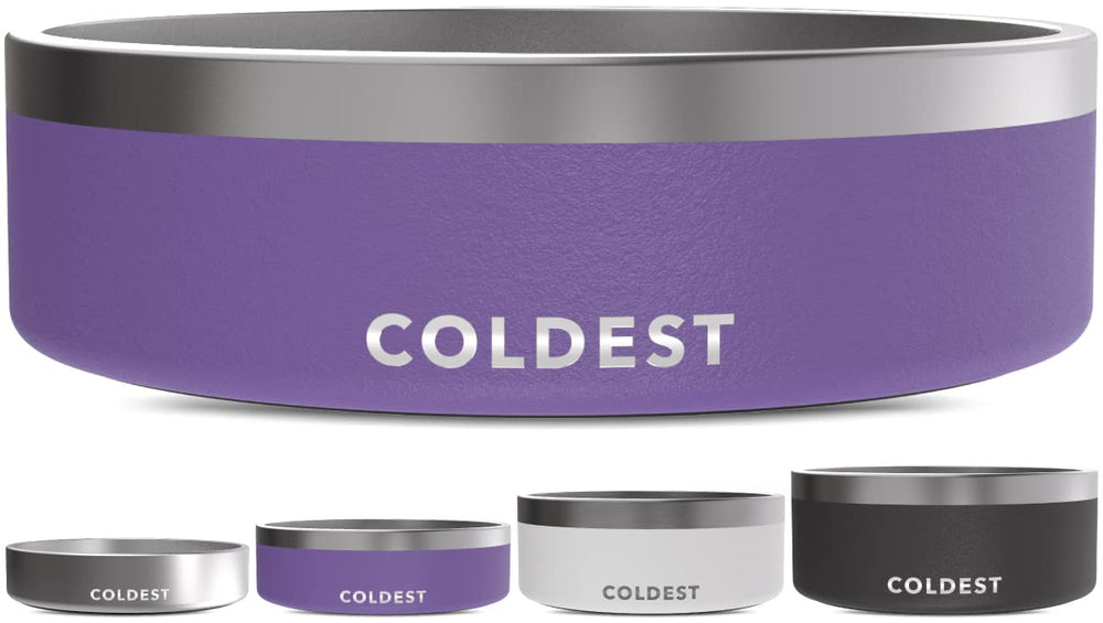 The Coldest Water bol chien avec base anti-glisse et couleur violet galaxie, stabilité renforcée.