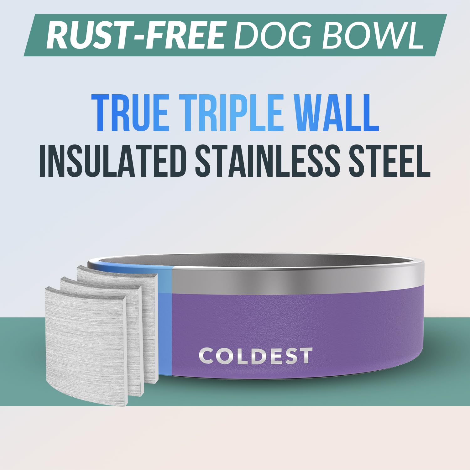 The Coldest Water en inox anti-rouille, robuste pour les repas quotidiens.