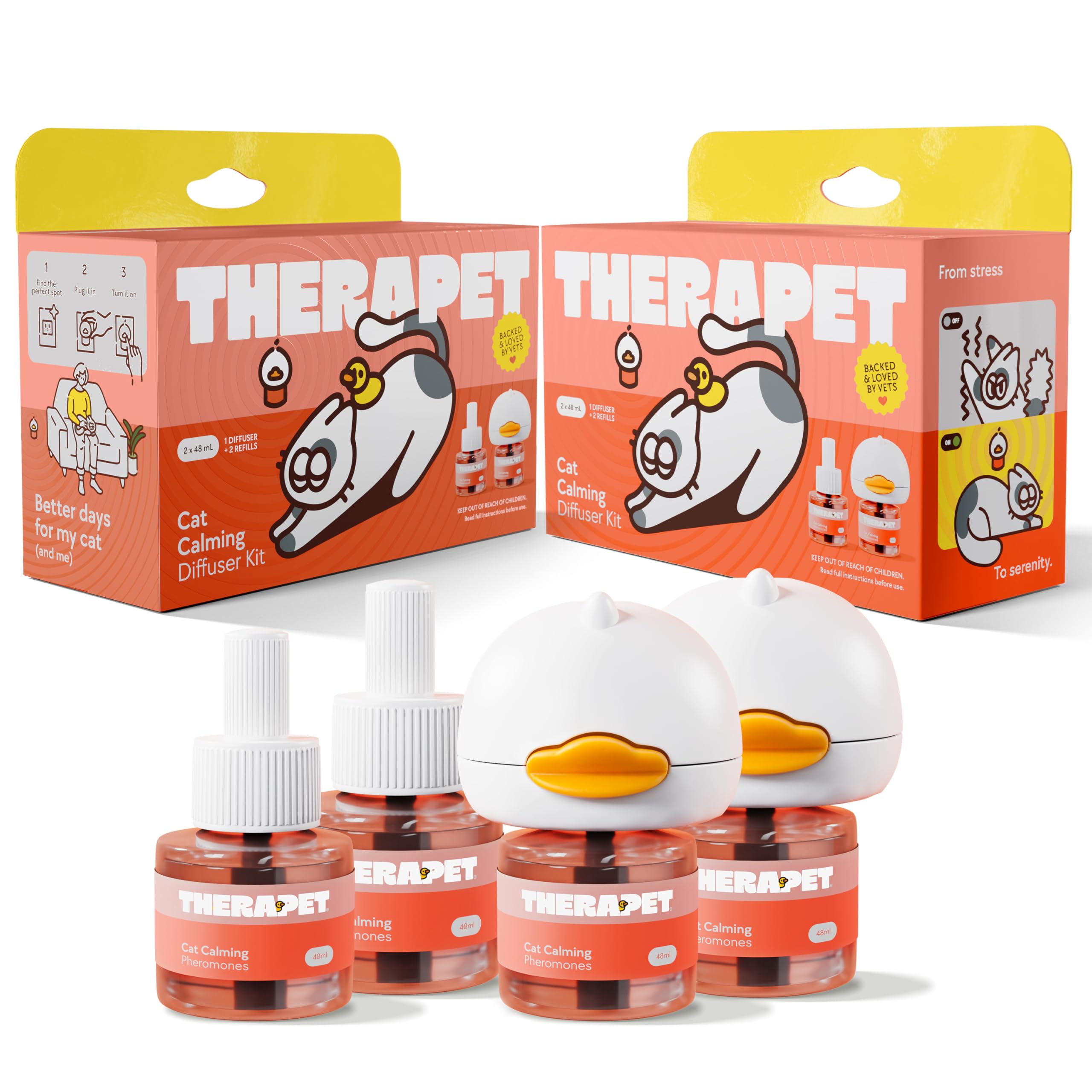 TherapetMD diffuseur-chat-double-kit: apaise les chats dans les foyers multi-chats.