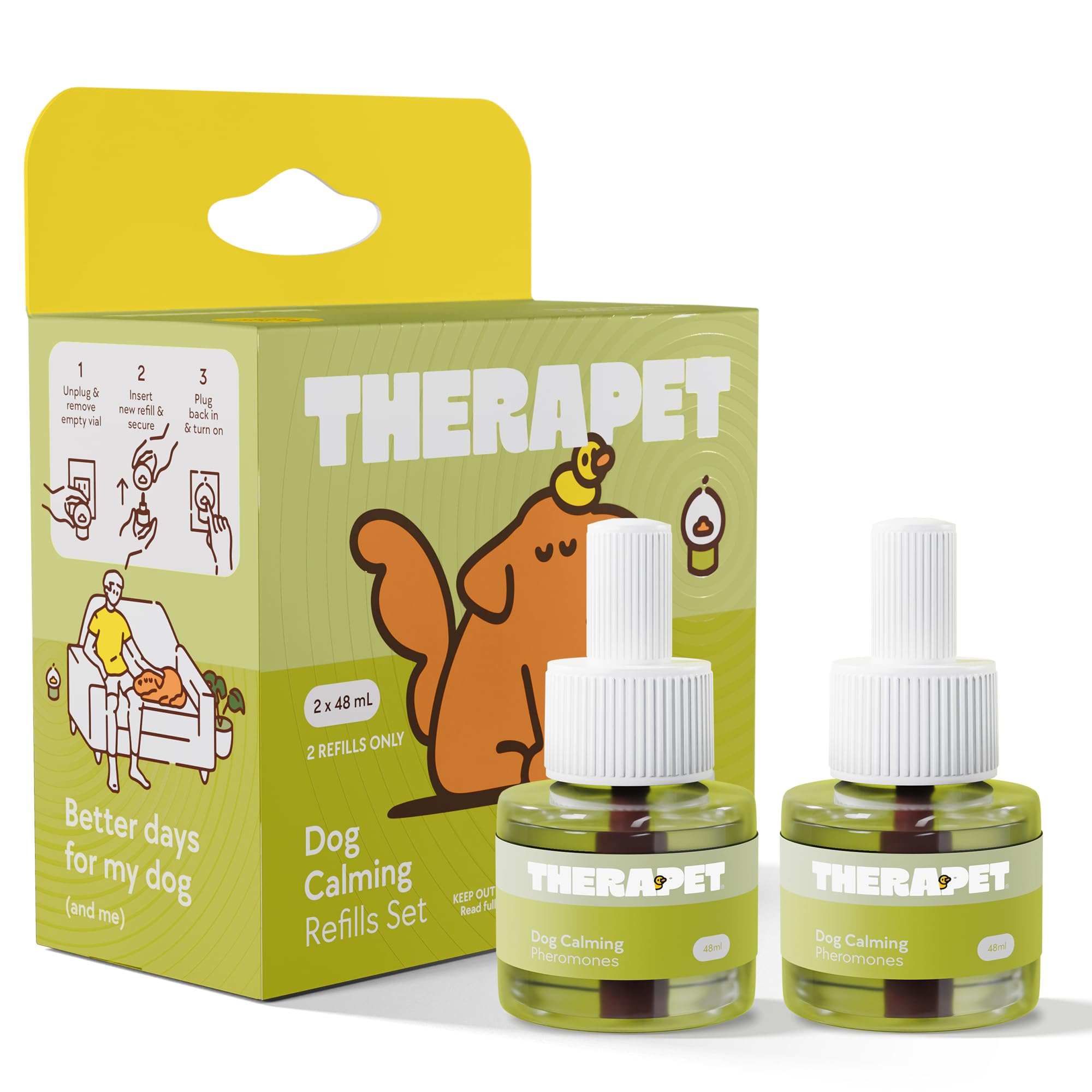 Recharge TheraPetMD pour diffuseur chien apaisant sur 60 jours.