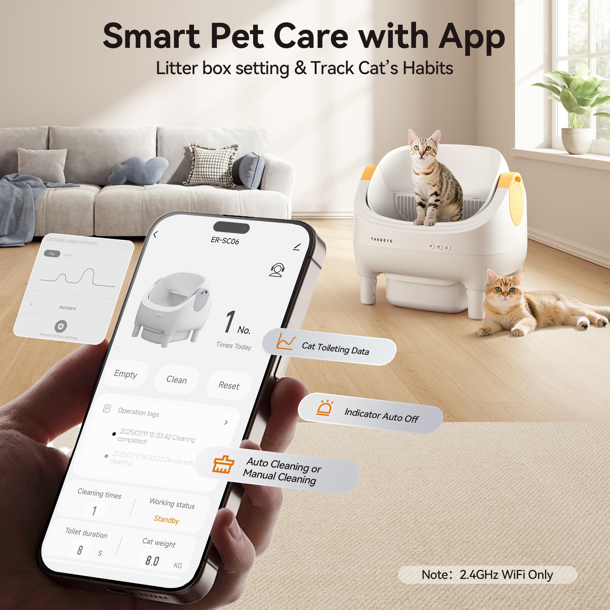 Thereye App Smart pour contrôle à distance et suivi du poids.