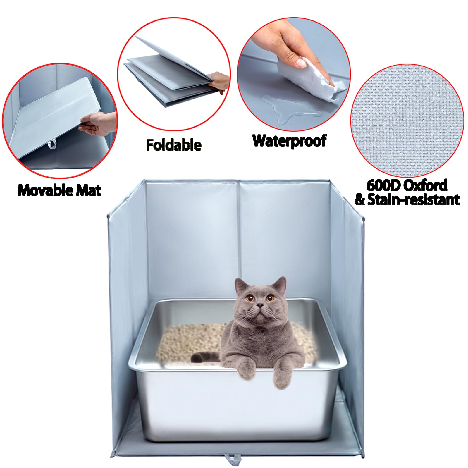 THINMUHAND Tapis litière amovible, nettoyage rapide et entretien facilité