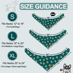 Bandana THLOH Daisy design double-face, motif fleuri pour chien.