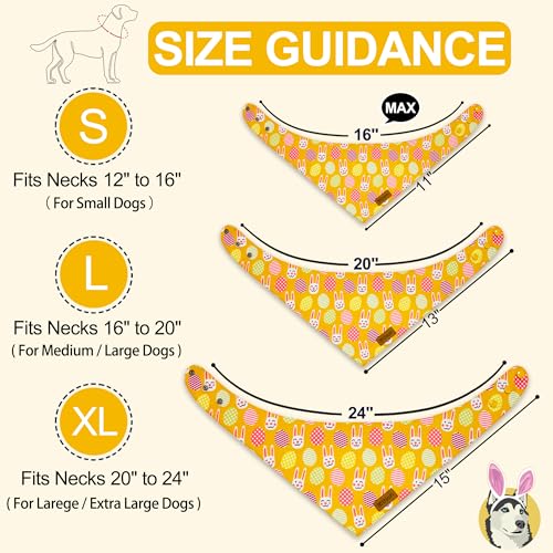 THLOH bandana pour chien motif œuf réversible, style prêt pour Pâques et sorties.