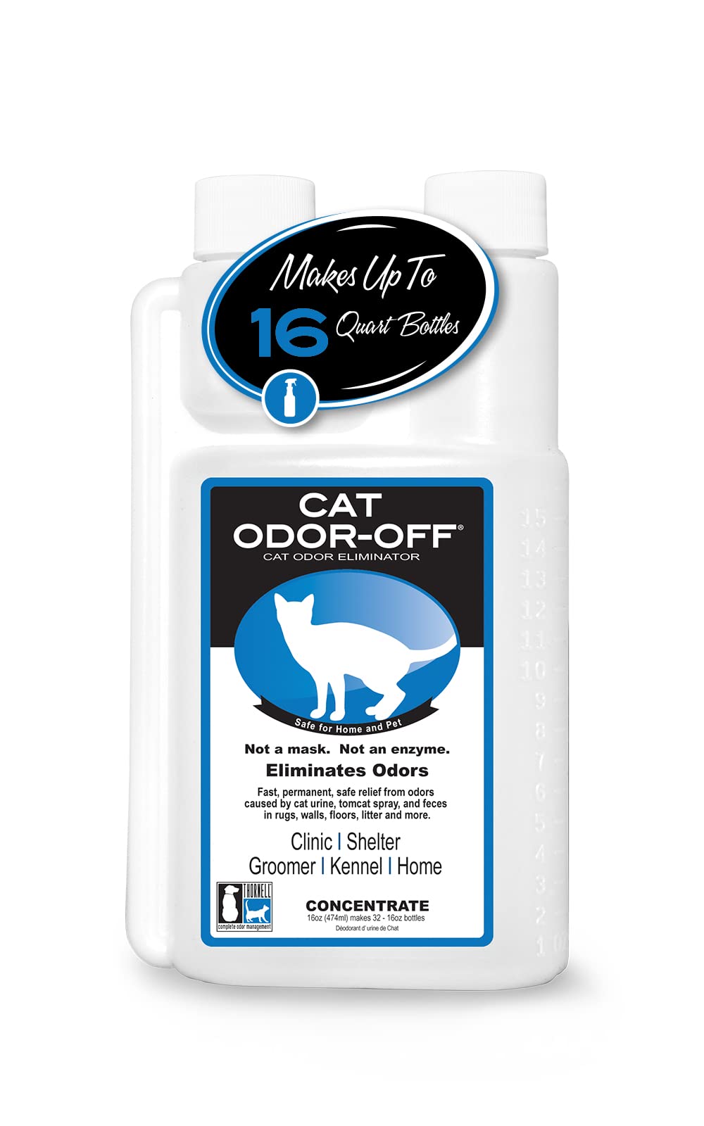Thornell Cat Odor-Off, bouteille 16oz prête à neutraliser les odeurs.