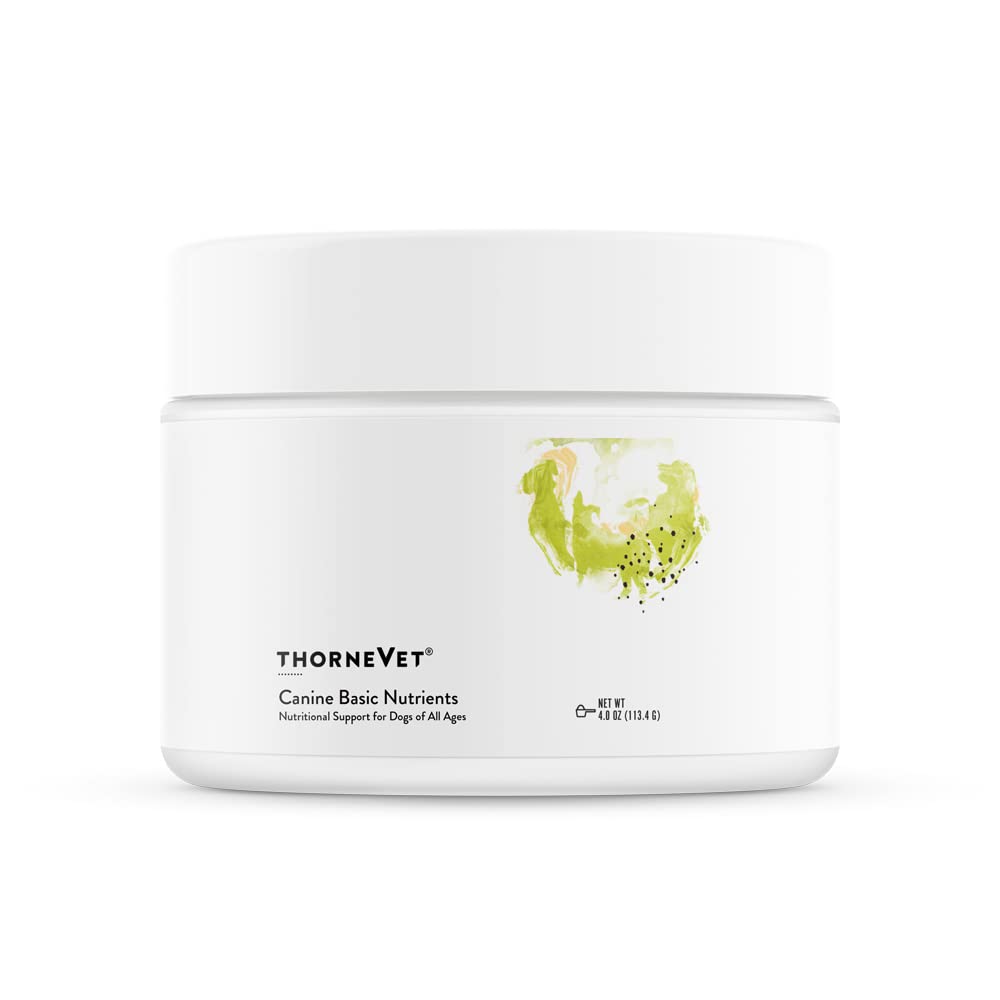 ThorneVet Canine Basic Nutrients – poudre pour une utilisation quotidienne et soutien nutritionnel.