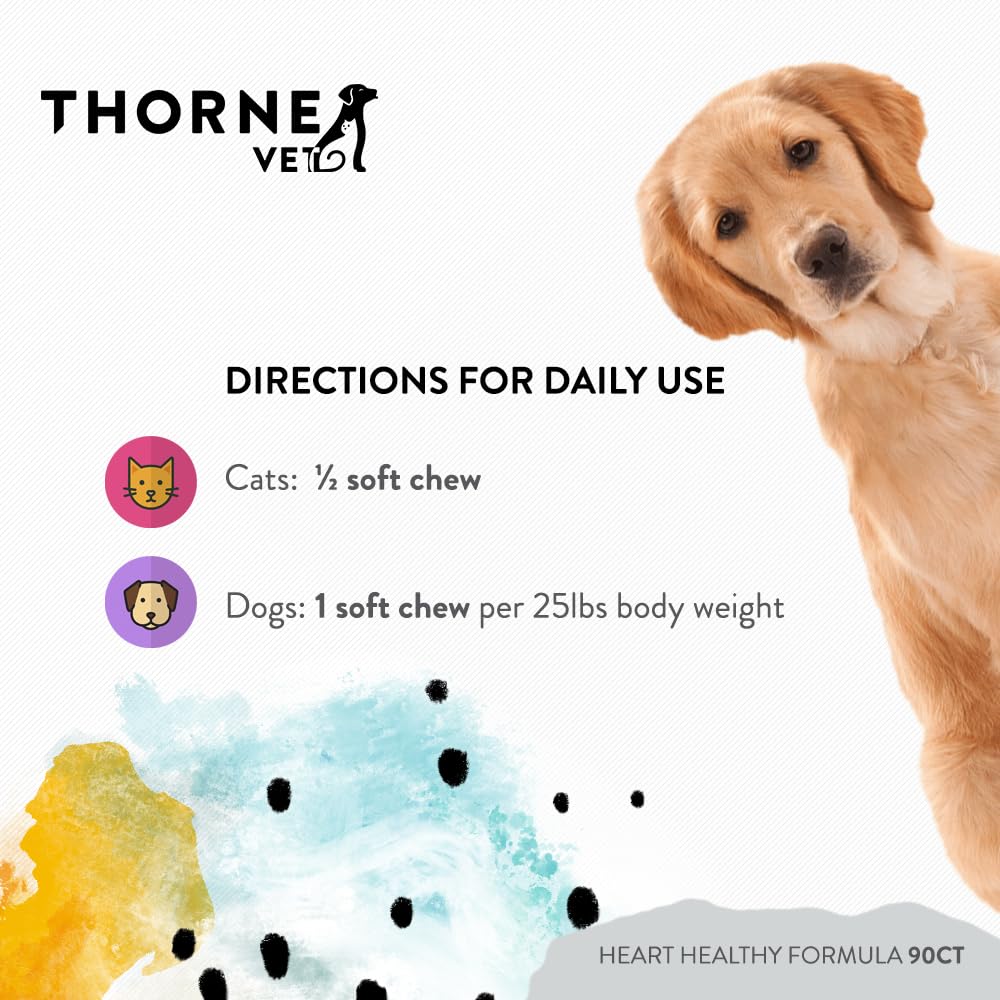 Dose et rangement ThorneVET Coeur Sain: flacon pratique pour les propriétaires.