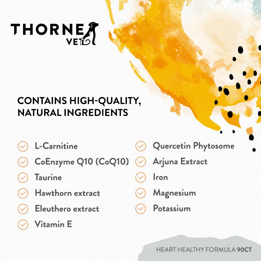 Ingrédients clés ThorneVET Coeur Sain: soutien potentiel de la fonction cardiaque.