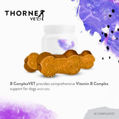 Flacon ThorneVET B ComplexVET avec etiquette lisible et liste d ingrédients