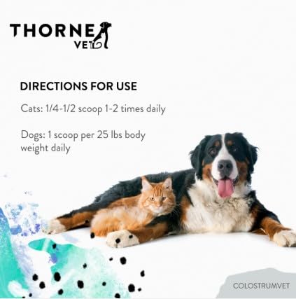 Etiquette ColostrumVET affichant les nutriments clés et les usages.