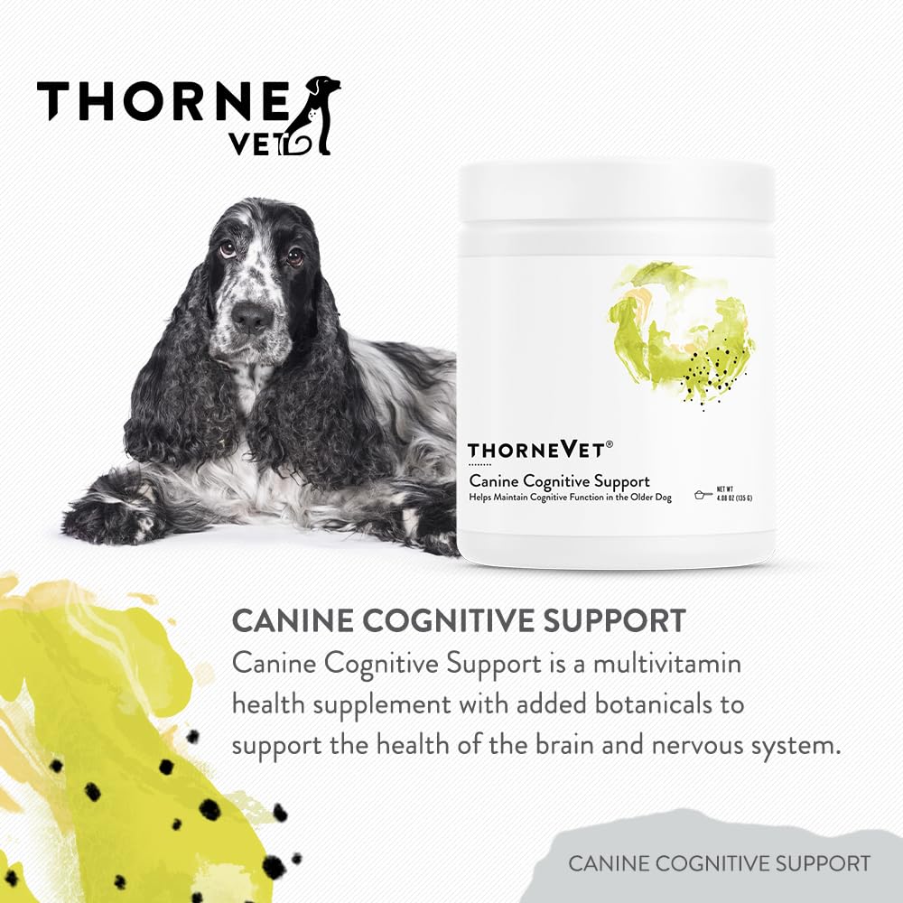 Étiquette ThorneVet – informations d’ingrédients et conseils d’utilisation pour le soutien cognitif.