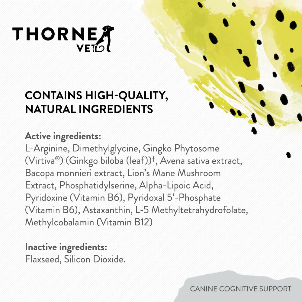 Ingrédients naturels et nutriments clés de ThorneVet pour le soutien du cerveau et du système nerveux.