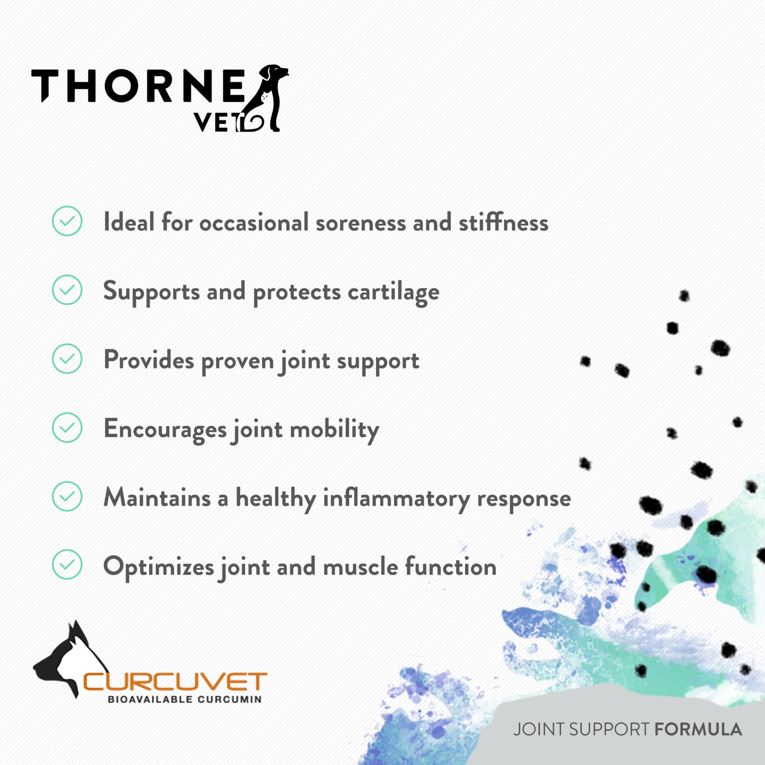 ThorneVet Joint Support Poudre – articulation et mobilité pour chiens et chats actifs.