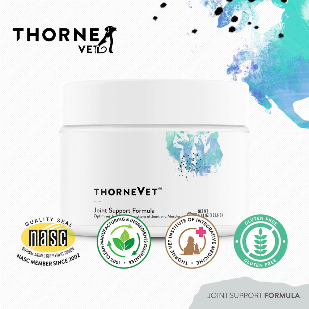 ThorneVet Joint Support Poudre – usage quotidien sûr et sans gluten pour vos animaux.