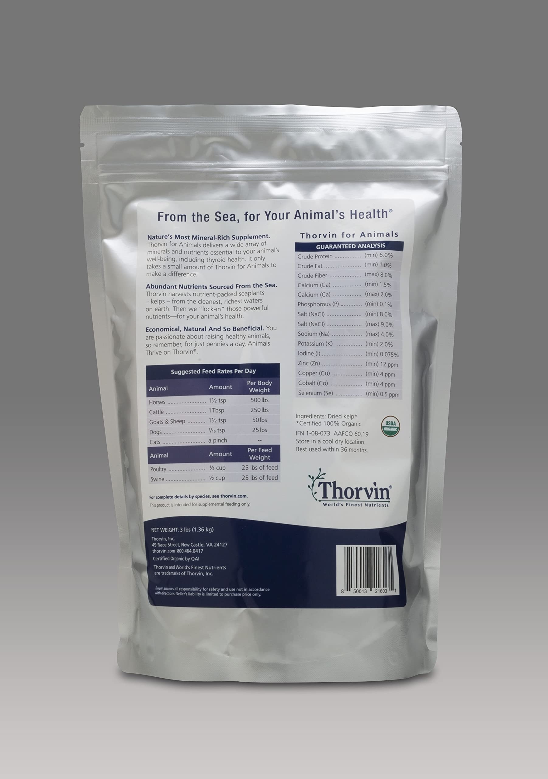 Thorvin Kelp: utilisation quotidienne pour chiens, chats et chevaux.