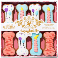 Thoughtfully Pets – Biscuit-os rose anniversaire, croquant et festif pour chien.