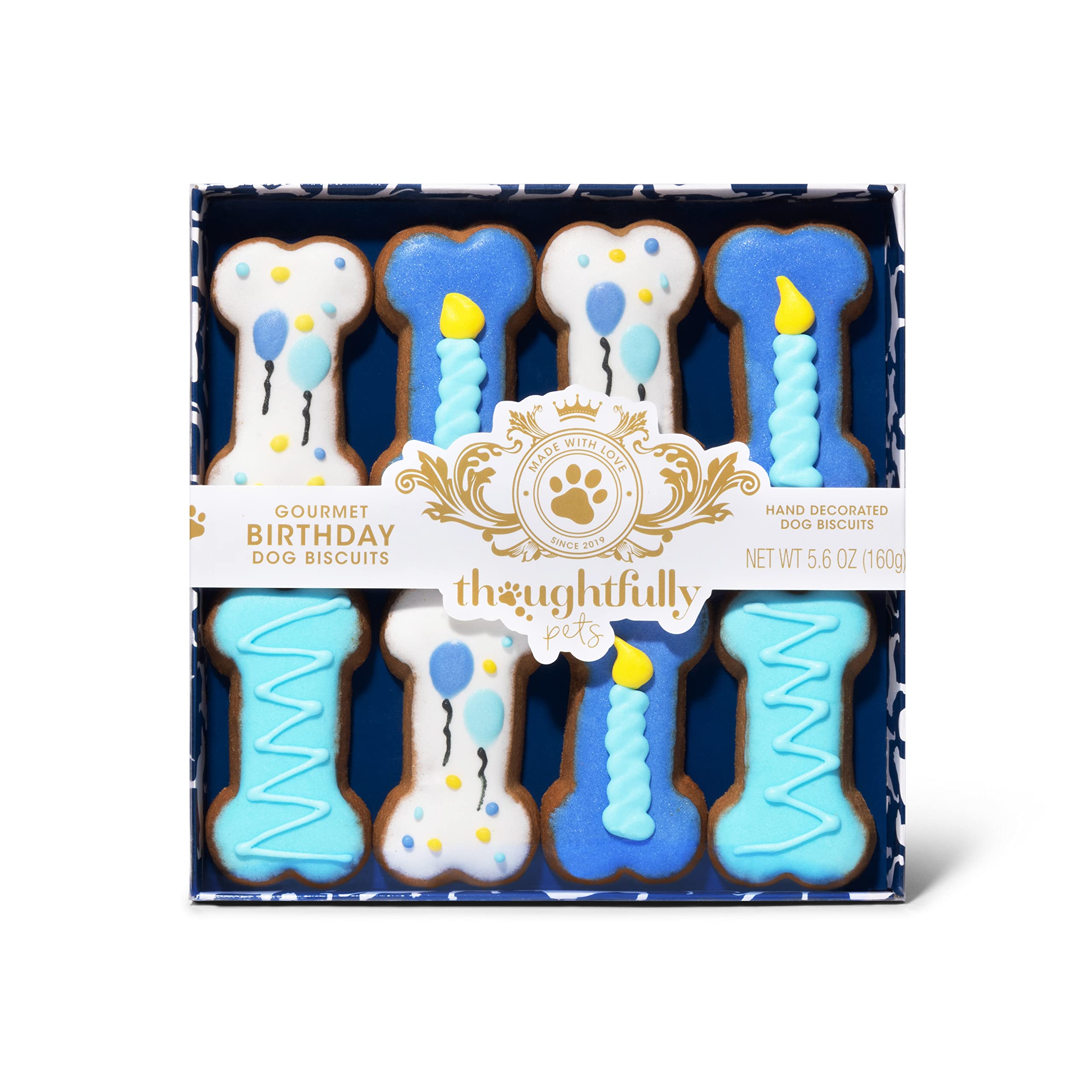 Thoughtfully Pets biscuits anniversaire os rose, croquant et festif pour chien