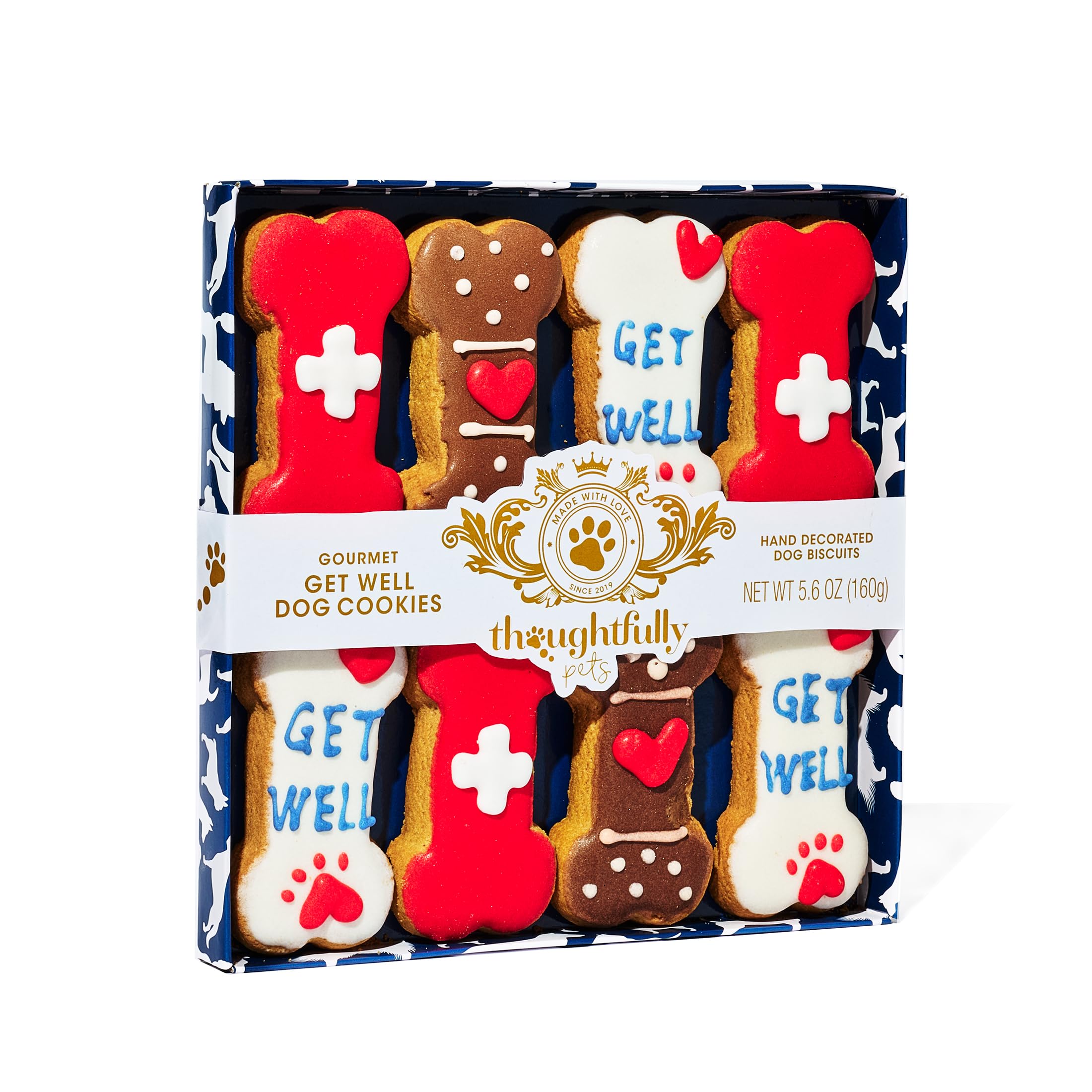 Thoughtfully Pets Get Well – idée cadeau pour chien, lot de 8 biscuits.