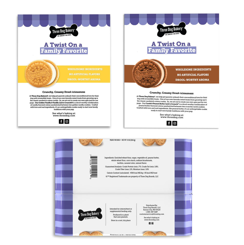 Three Dog Bakery etiquette-ingrédients met en avant des composants simples et réels.