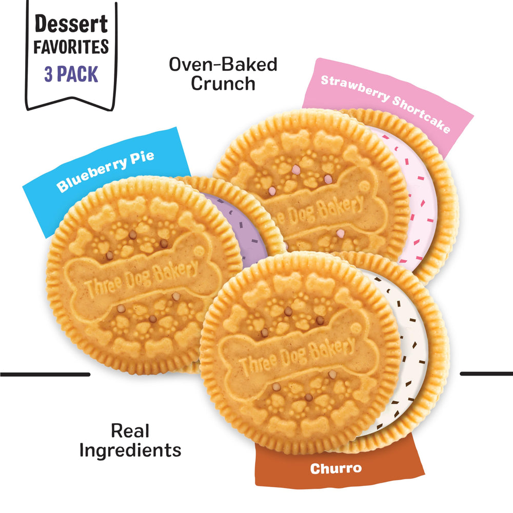 Three Dog Bakery Lick’n Crunch : garniture churro, plaisir crémeux pour chien.