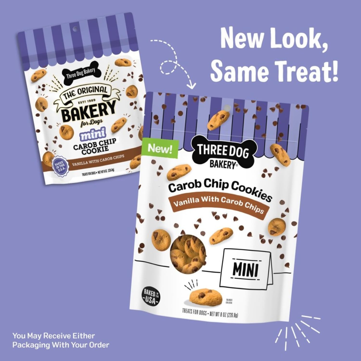 Three Dog Bakery friandises croquantes: texture ideale pour chiens actifs.