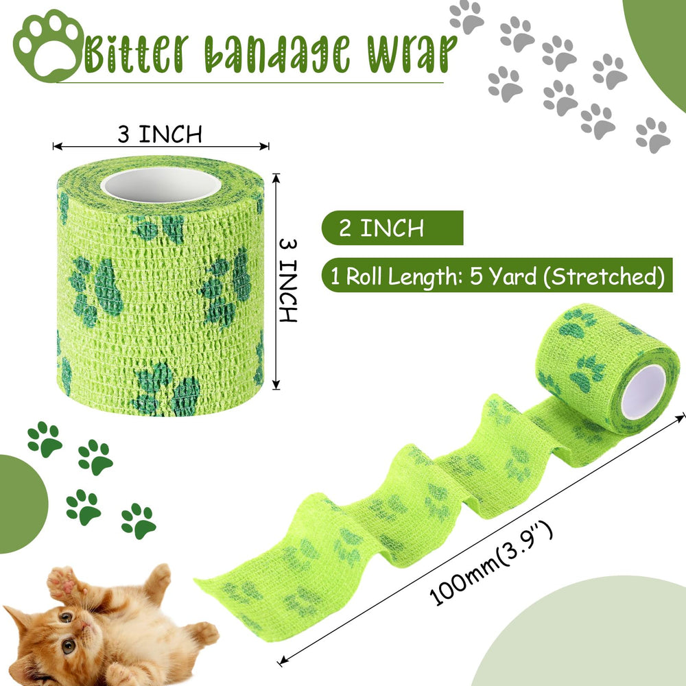 Threlaco pansement anti-mâchage pour chien vert, facile à appliquer.