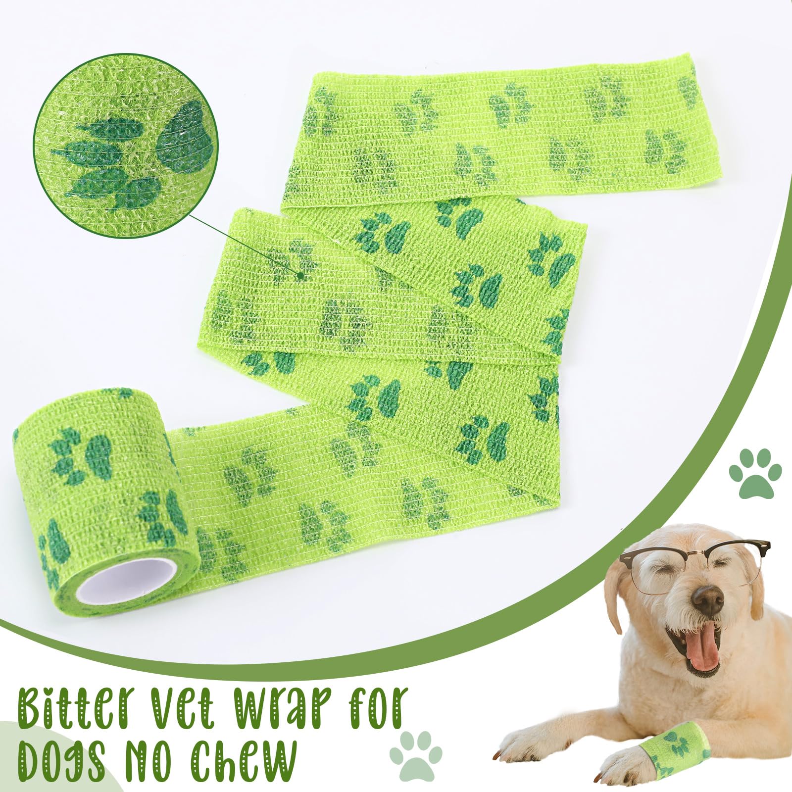 Threlaco pansement anti-mordillage chien verte, léger et respirant pour le confort