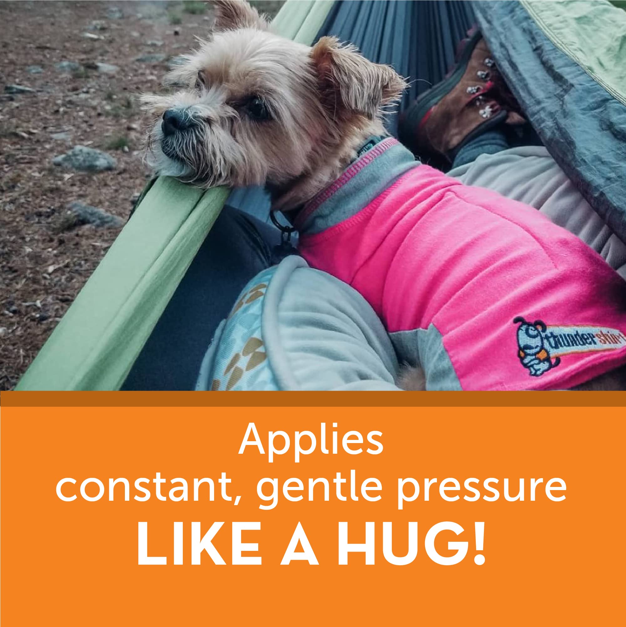 Thundershirt attaches ajustables pour un ajustement personnalisé et efficace.