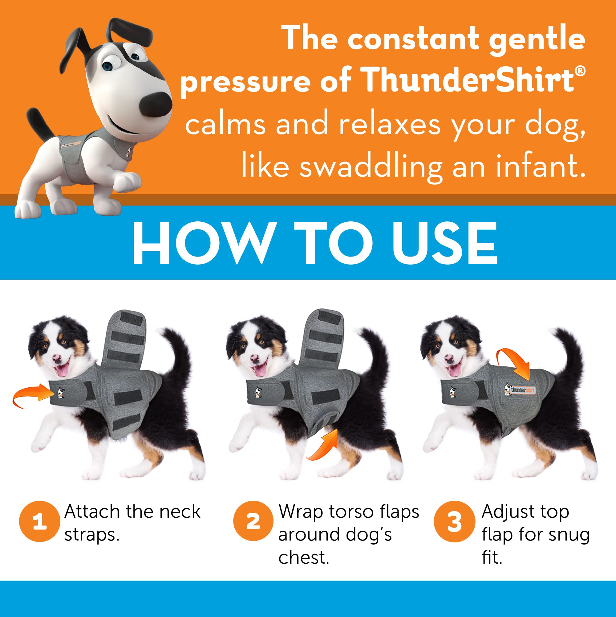 Thundershirt lavage machine entretien facile pour chien actif.