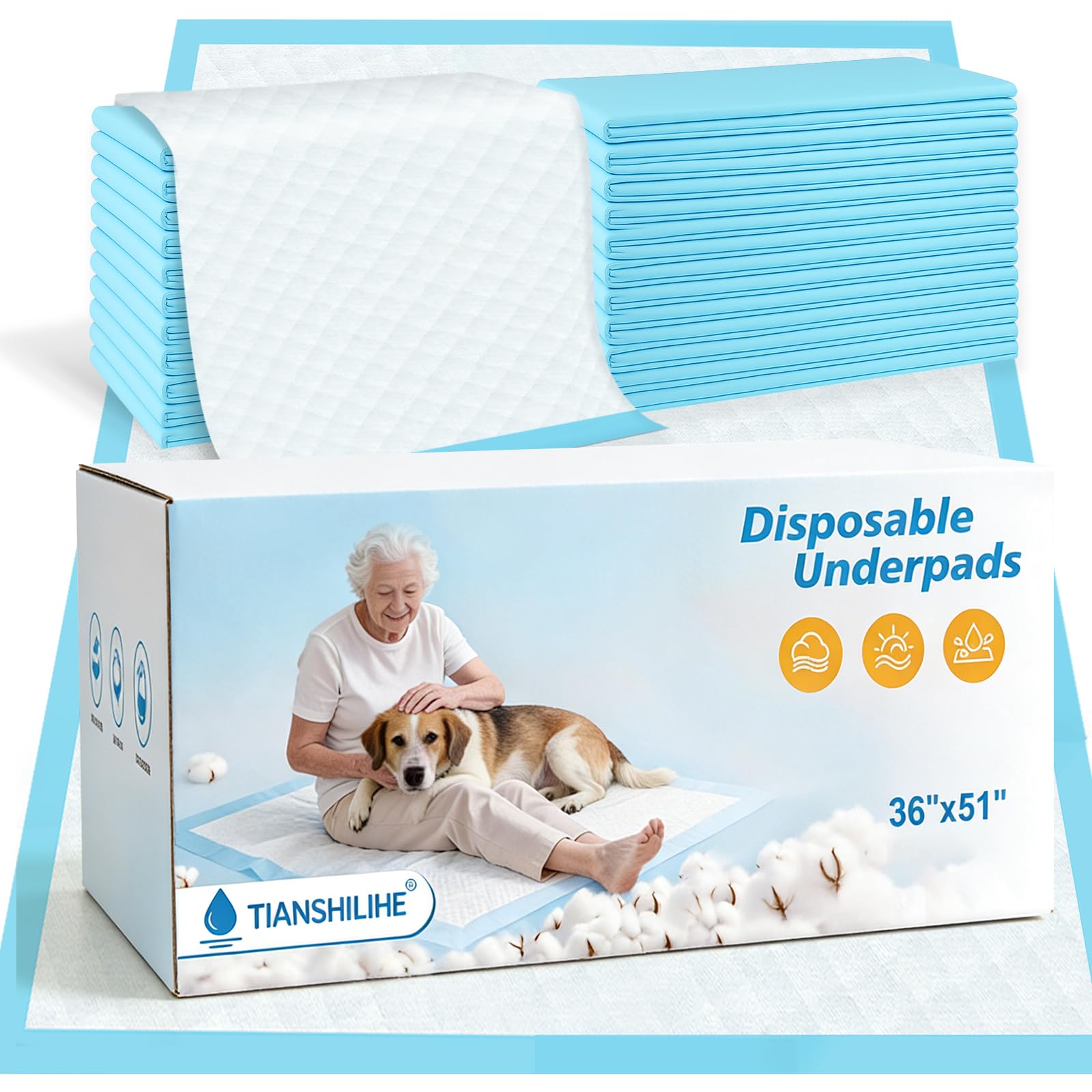 Tampon potty TIANSHILIHE 51x36 XXL, grande surface idéale pour l entraînement.