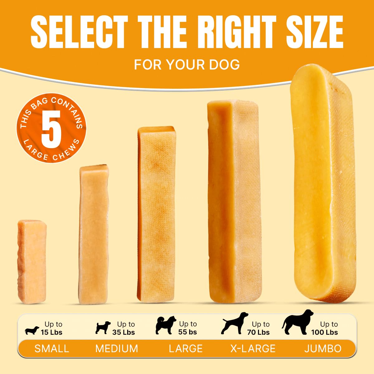 Tibetan Dog Chew bâton fromage yak pour mâchage puissant et durable