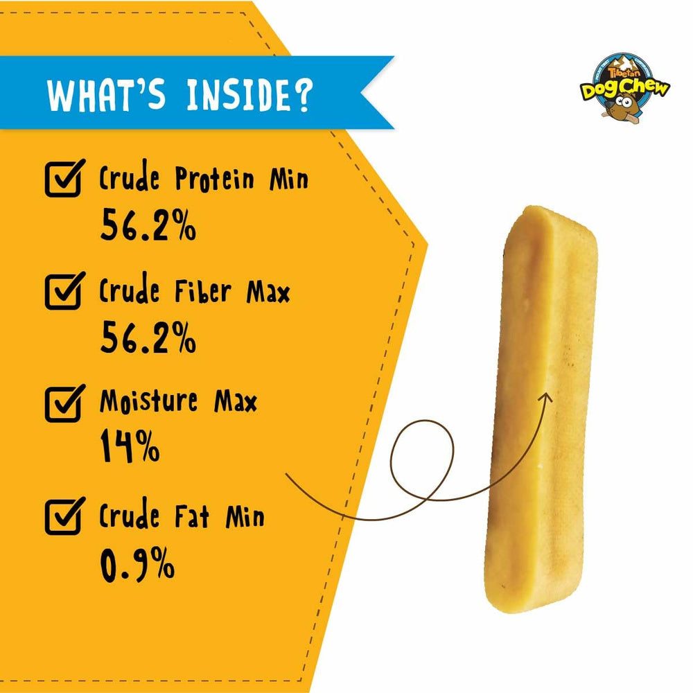 Durabilité et plaisir de mastication des bâtonnets Tibetan Dog Chew.