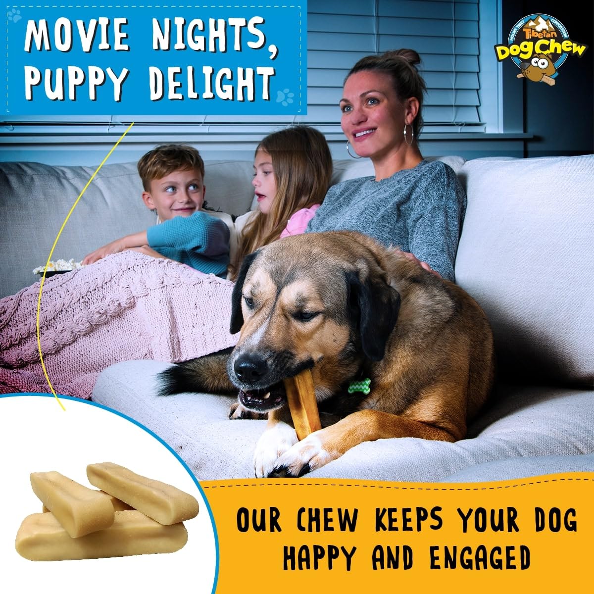 Ingrédients simples et naturels des bâtonnets yak Tibetan Dog Chew.