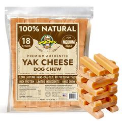Tibetan Dog Chew Yak Cheese Sticks – paquet, friandise durable pour chiens moyens.