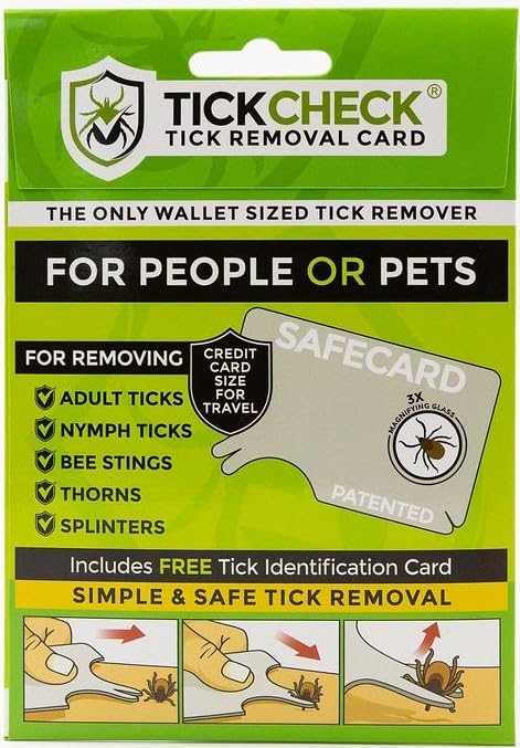 TickCheck – carte-retrait-tique-poche prête à l’emploi pour retirer une tique rapidement