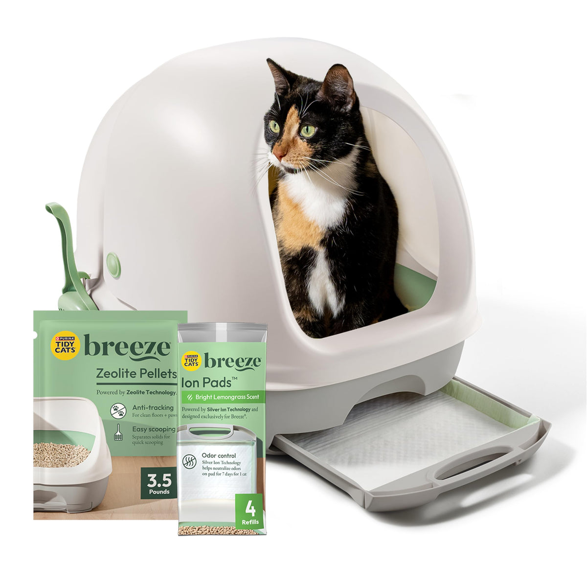 Boîte Breeze de Tidy Cats, maîtrise des odeurs et confinement pratique.