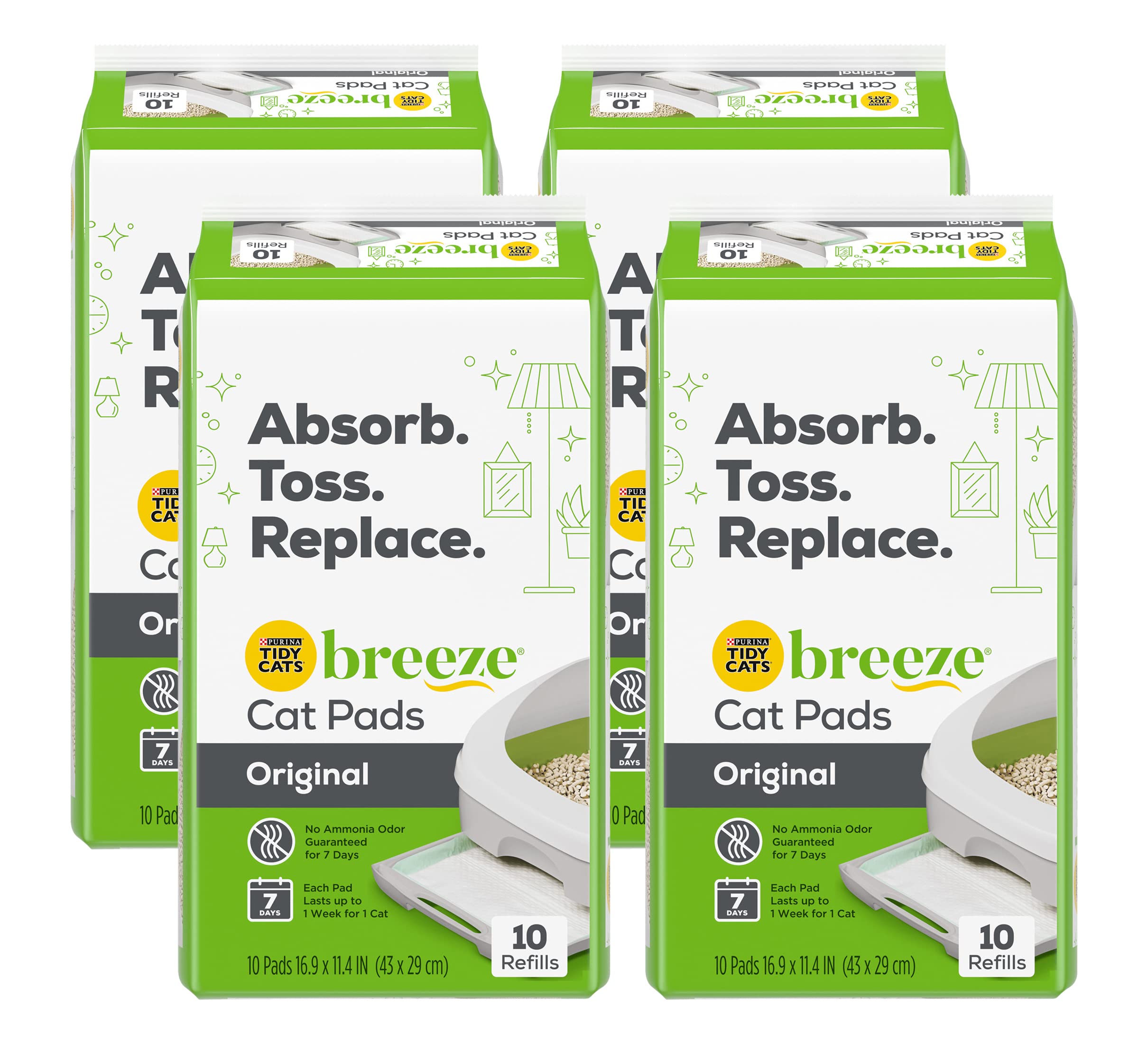 Coussinets Tidy Cats Breeze Original emballés, recharge pratique pour la litière.