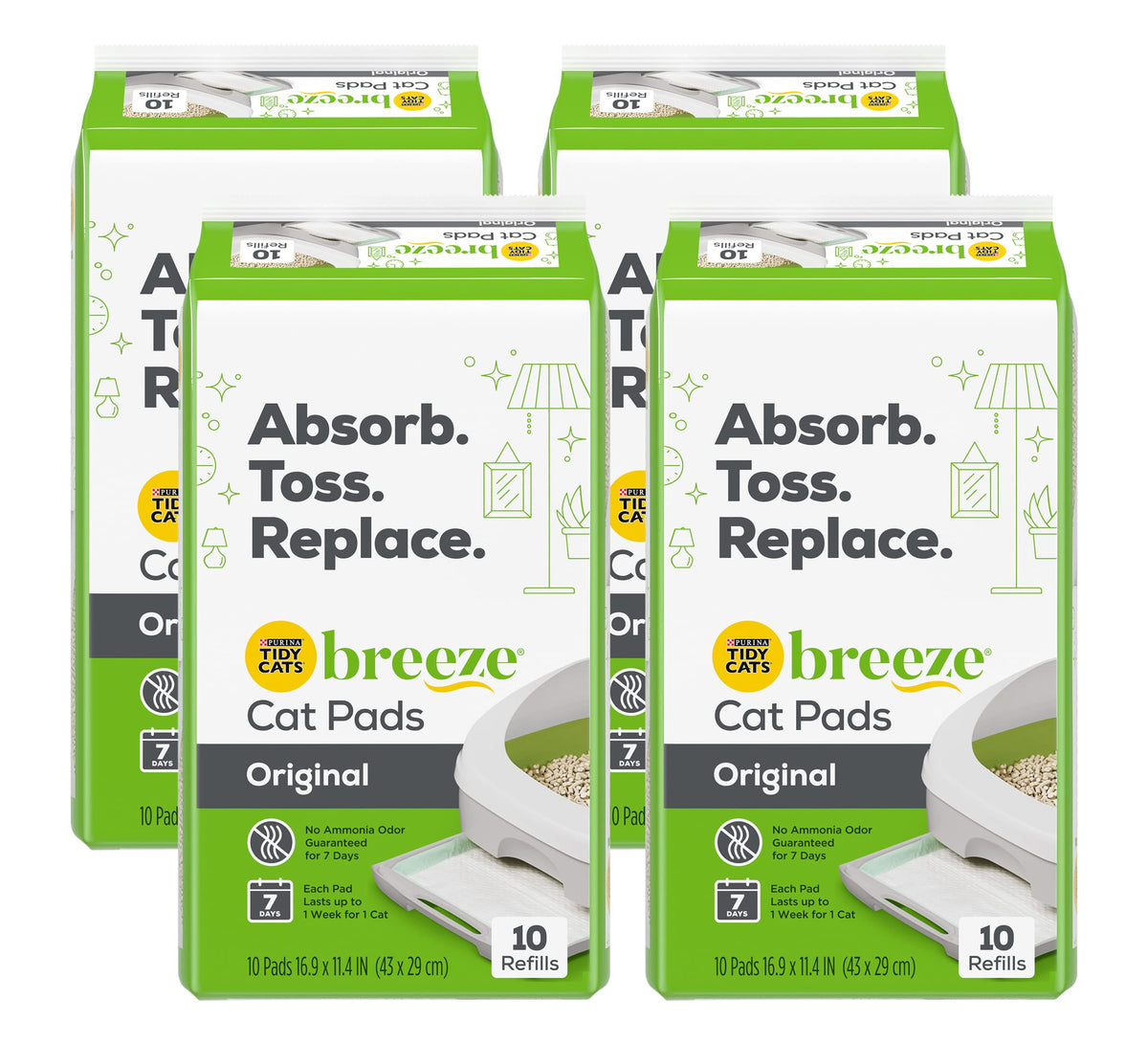 Coussinets Tidy Cats Breeze Original emballés, recharge pratique pour la litière.