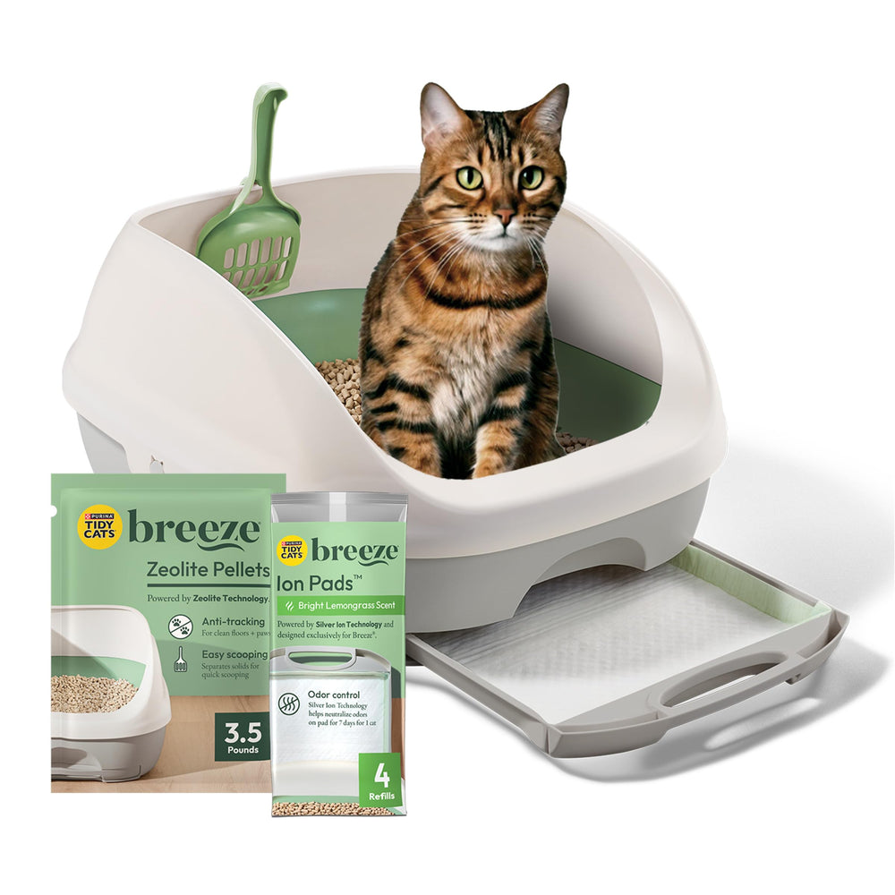 Tidy Cats Breeze System ouvert, démonstration d’un entretien facile.