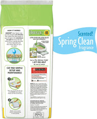 Tidy Cats Breeze tampons absorbants visibles dans l'emballage, contrôle des odeurs durable.