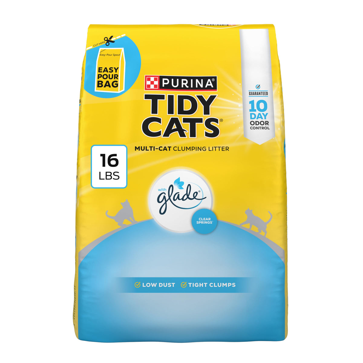 Purina Tidy Cats Glade Clear Springs, versement facile pour un remplissage rapide.