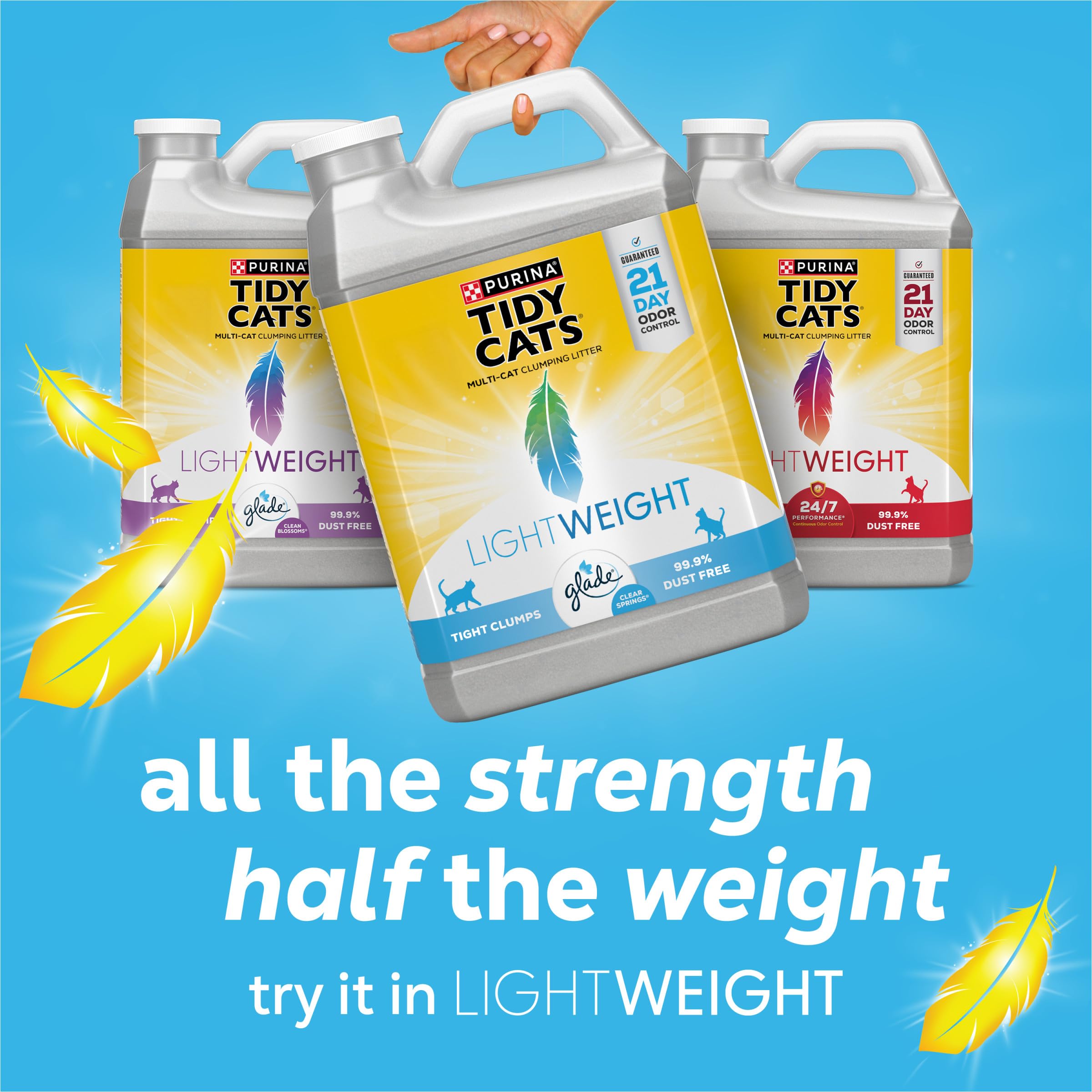 Purina Tidy Cats Glade Clear Springs faible poussière pour entretien agréable.