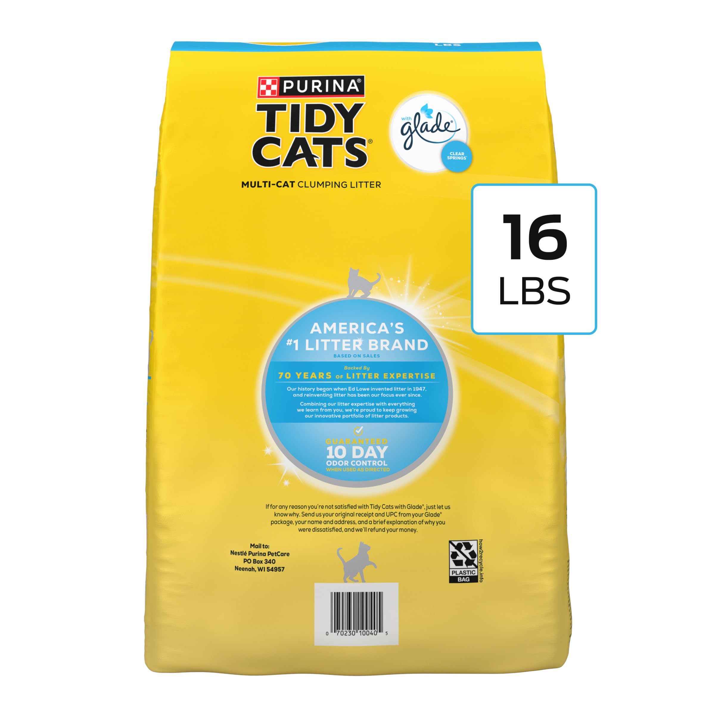 Purina Tidy Cats Glade Clear Springs convient à plusieurs chats.