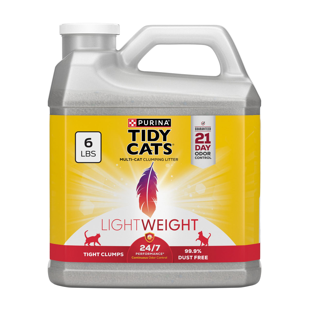 Purina Tidy Cats LightWeight litière légère prête à verser avec odeur fraîche.