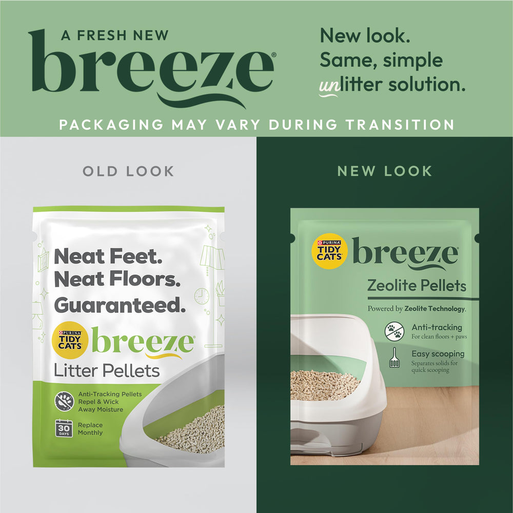 Purina Tidy Cats Breeze : zeolite en gros plan, absorption efficace.