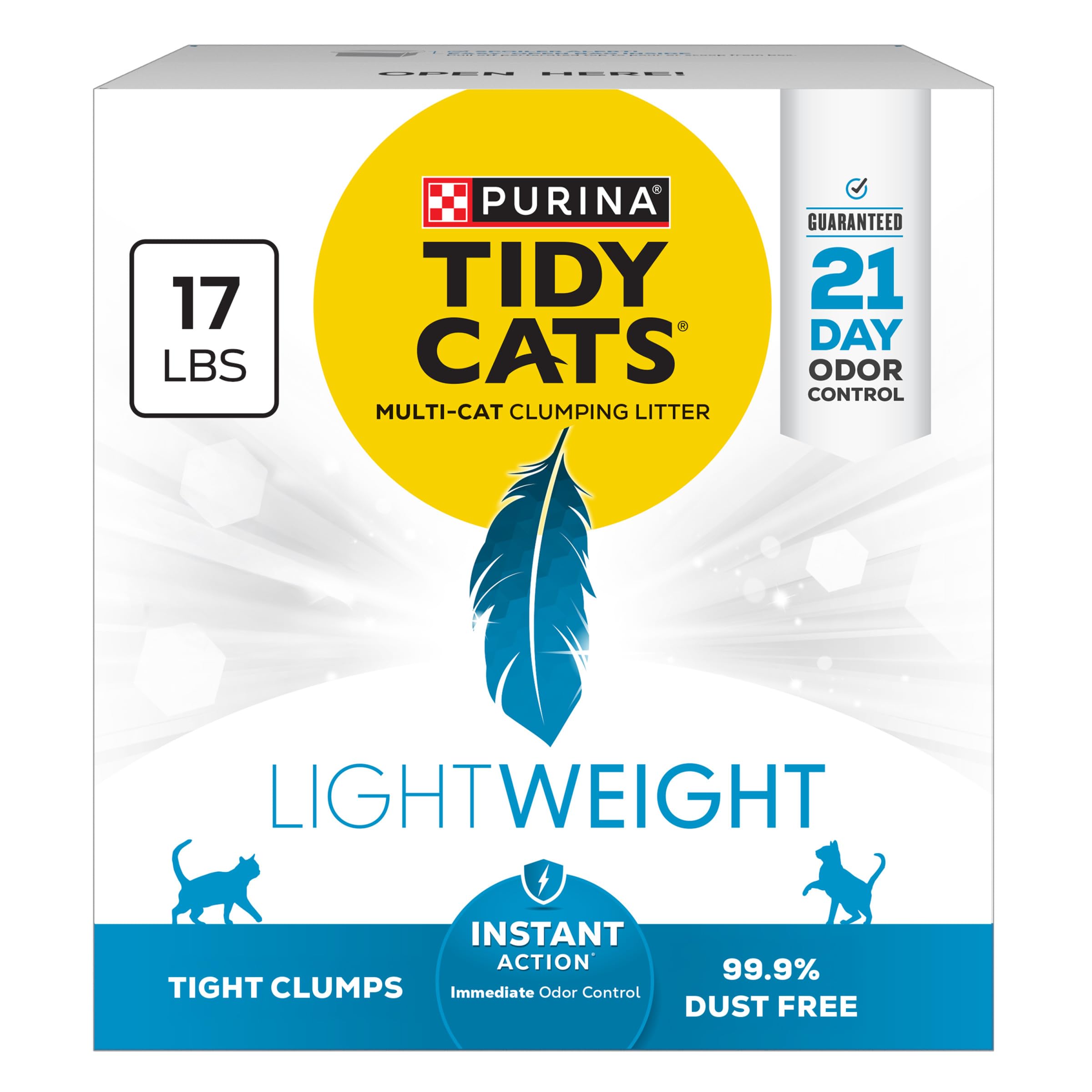 Purina Tidy Cats legere action instantanee, facilite le versement et l'entretien du bac.