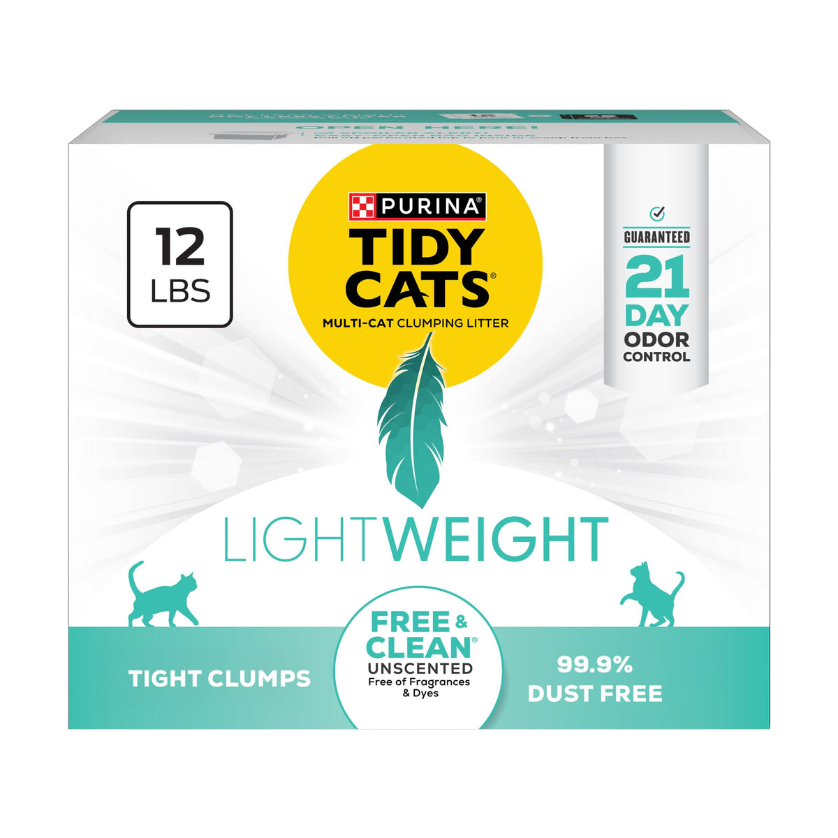 Litière Tidy Cats légère sans parfum facilite le remplissage et le confort des nez sensibles.